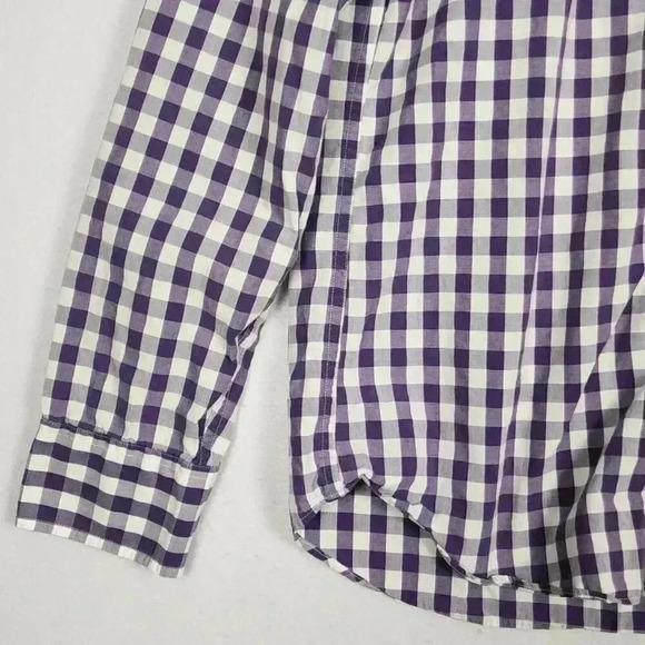 J Crew Men's Button Down Long Sleeve Shirt Medium 100% Cotton Purple Checkered‎ - Picture 7 of 16